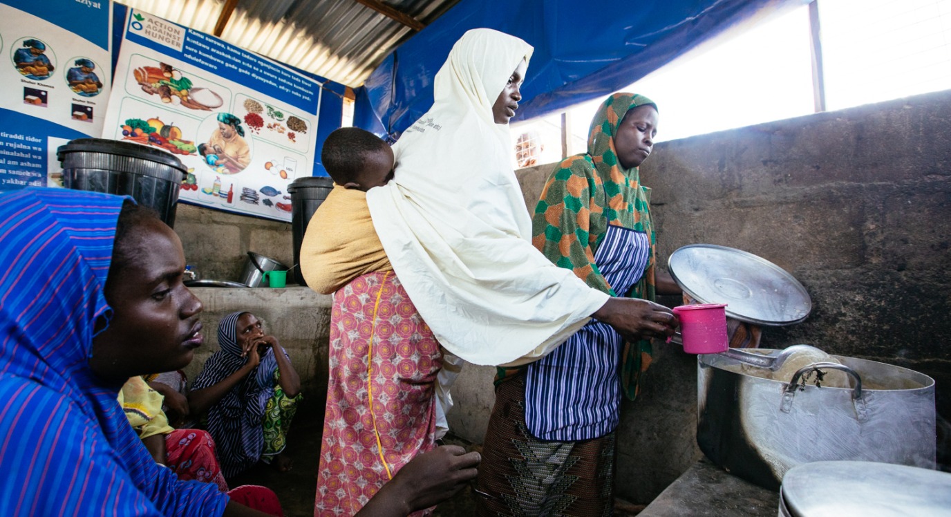 Inside the Porridge Moms kitchen, which was constructed a year ago and has two hearths for cooking.