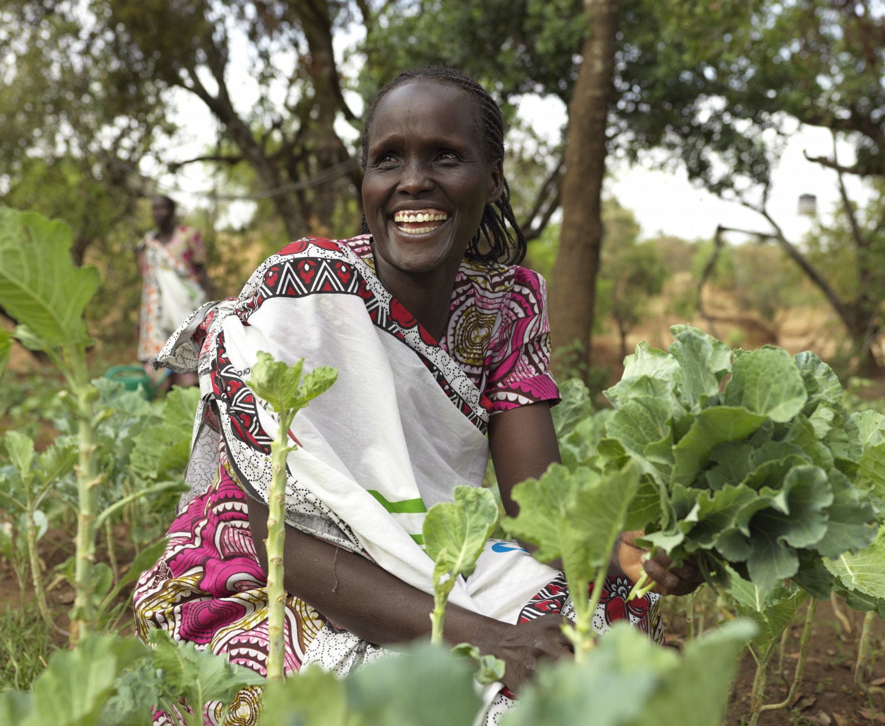 Rosina Chenangat, 38, is the leader of the kitchen garden which is an initiative of the Mother-to-Mother support group in Kapkitony Village in West Pokot, Kenya.