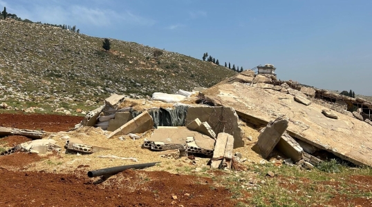 Destroyed farm infrastructure in Lebanon.