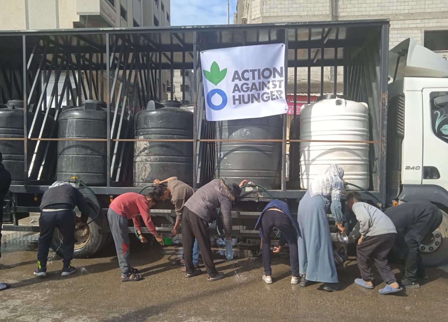 Water trucking in North Gaza in January 2025.