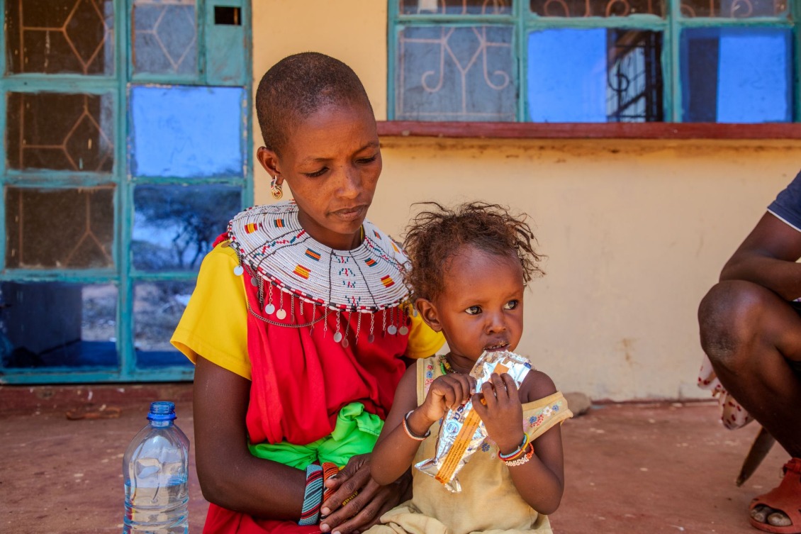 In Kenya, a child transitions to outpatient management after treatment a stabilization center.
