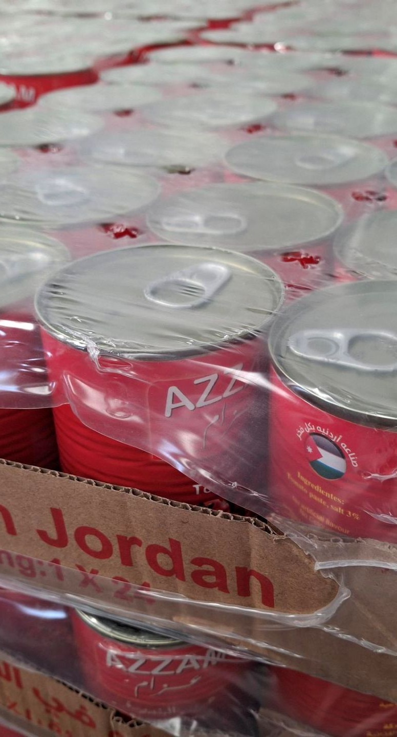 Blocked food parcels for Gaza waiting in Jordan.